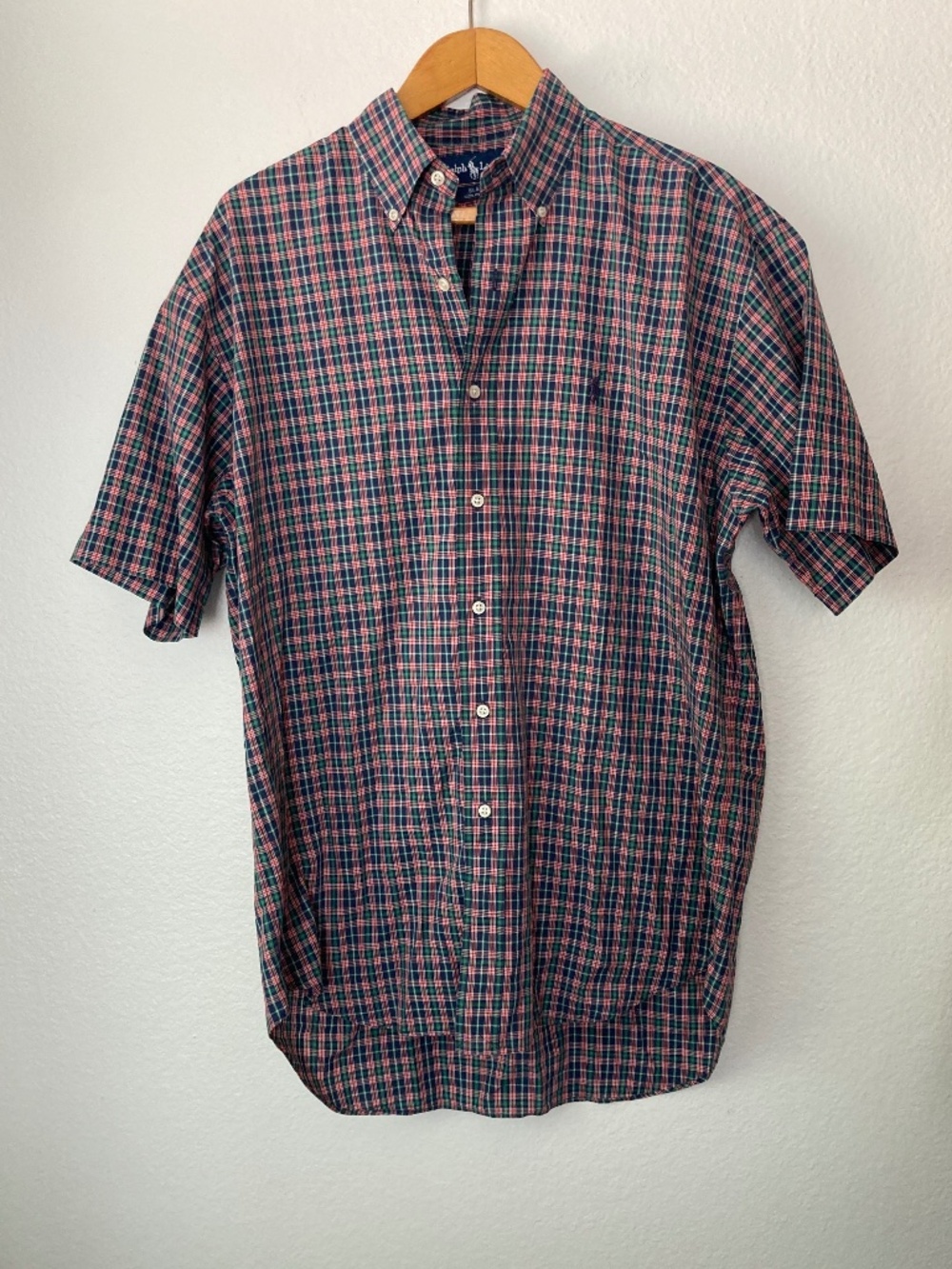 Ralph Lauren 100% Cotton Blake Medium Button Front Shirt Short Sleeve